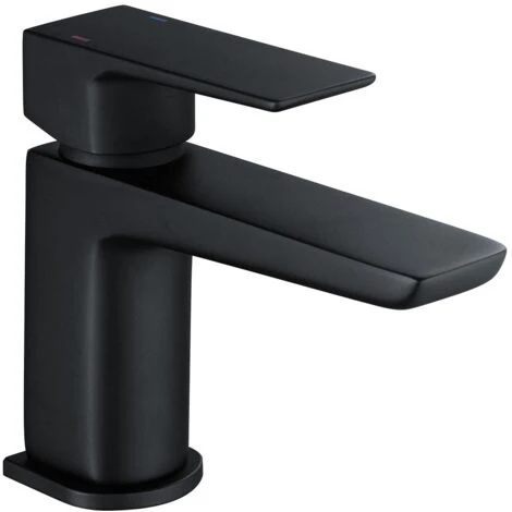 Astra Modern Matte Black Cloakroom Basin Single Lever Tap + Waste - Image 2