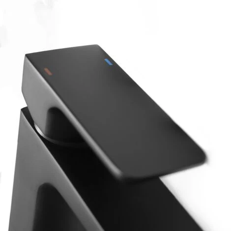 Astra Modern Matte Black Cloakroom Basin Single Lever Tap + Waste - Image 5