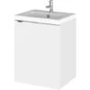 Hudson Reed Fusion Wall Hung 1-Door Vanity Unit With Basin 400mm Wide - Gloss White