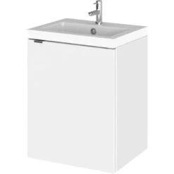 Hudson Reed Fusion Wall Hung 1-Door Vanity Unit With Basin 400mm Wide - Gloss White