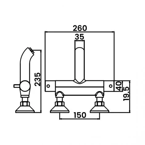 JTP Florentine Thermostatic Bath Shower Mixer Tap Wall Mounted - Chrome - Image 2