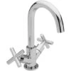 Sagittarius Avant Swivel Spout Mono Basin Mixer Tap With Pop Up Waste Dual Handle - Chrome