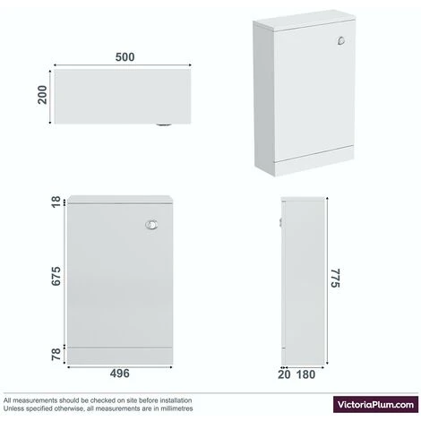 Clarity White Back To Wall Toilet Unit 500mm - Image 3