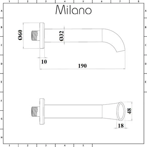Milano Elizabeth - Traditional Wall Mounted Bath Filler Spout - Chrome - Image 5