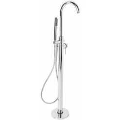 NRG Free Standing Bath Shower Mixer Tap Floor Standing Bathroom Filler Kit Chrome