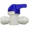 Finerfilters In Line Push Fit Shut Off Valve Tap / Isolation Valve 1/4 X 1/4 For Water Filter Systems & Reverse Osmosis LLDPE Tubing