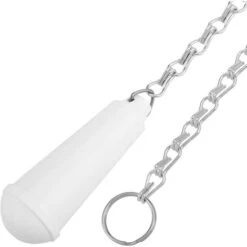 PrimeMatik - WC Cistern Handle With Metal Chain And White Handle