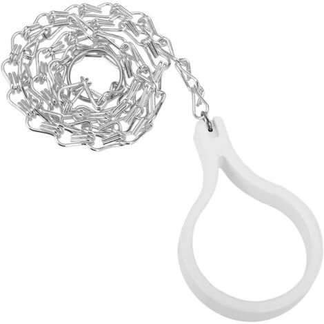 PrimeMatik - WC Cistern Handle With Chain And White Ring - Image 2