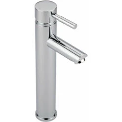 Milano Mirage - Modern Bathroom High Rise Mono Basin Mixer Tap With Lever Handle - Chrome