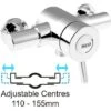Bristan Traditional Exposed Thermostatic Mixer Lever Shower Valve 110mm 155mm