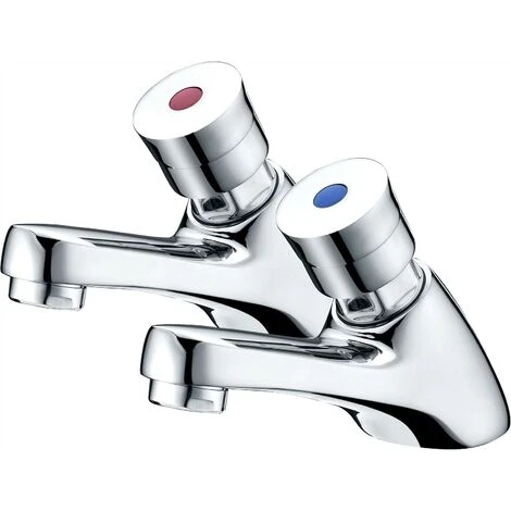 Basin Sink Taps 1/2 Push Down Delay Self Close Closing Non-Concussive - Pair