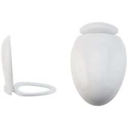 Milano Mellor – Modern White Toilet WC Quick Release Soft Close Seat – 335mm X 450mm