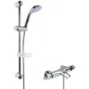 Nuie Reef Thermostatic Bath Shower Mixer With Classic Multi Function Slider Rail Kit - Chrome