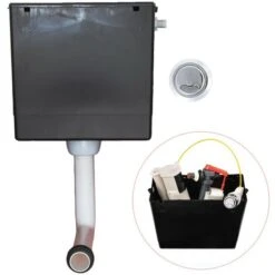 Macdee Duo Compact Dual Flush Concealed Toilet Cistern + Button CDC40CP CDC42CP