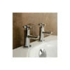 Crox Modern Design Cross Head Set Of Hot & Cold Basin Taps + Waste