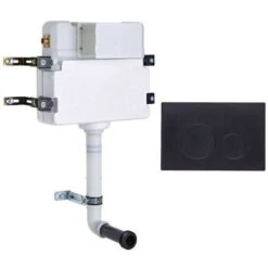 Roper Rhodes In Wall Concealed Dual Flush WC Toilet Cistern + Rondo Black Plate