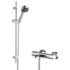 Hudson Reed Binsey Thermostatic Bath Shower Mixer With Linear Slider Rail Kit - Chrome