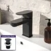 Eclipse Contemporary Matte Black Basin Sink Mono Mixer Tap And Waste