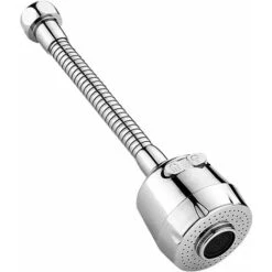 LangRay Water Saving Filter Tip, 360 Degree Movable Kitchen Faucet Head, 2 Modes Adjustable Shower Head Filter Sprayer For Kitchen Bathroom (Silver)