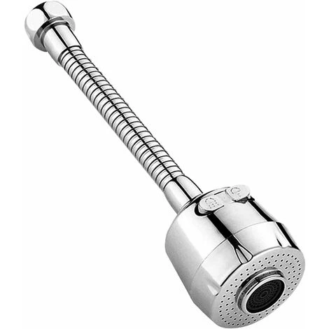 LangRay Water Saving Filter Tip, 360 Degree Movable Kitchen Faucet Head, 2 Modes Adjustable Shower Head Filter Sprayer For Kitchen Bathroom (Silver)