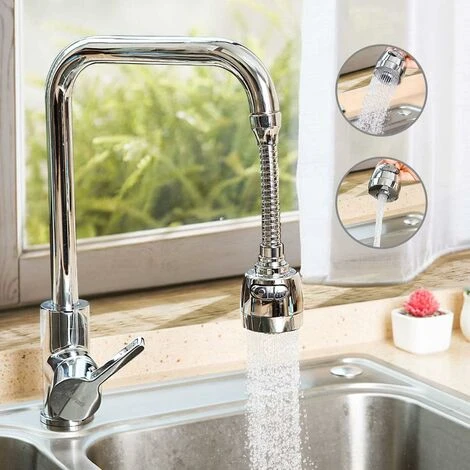 LangRay Water Saving Filter Tip, 360 Degree Movable Kitchen Faucet Head, 2 Modes Adjustable Shower Head Filter Sprayer For Kitchen Bathroom (Silver) - Image 5