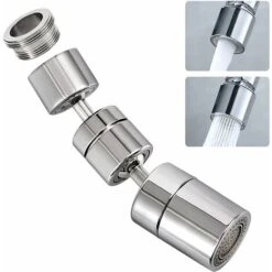 1080 ° Swivel Faucet Aerator, 4-Layer Net Dual Joint Head Nozzle Filter, 2 Modes Adjustable Wide Angle Head Aerator Faucet For Bathroom Kitchen SOEKAVIA