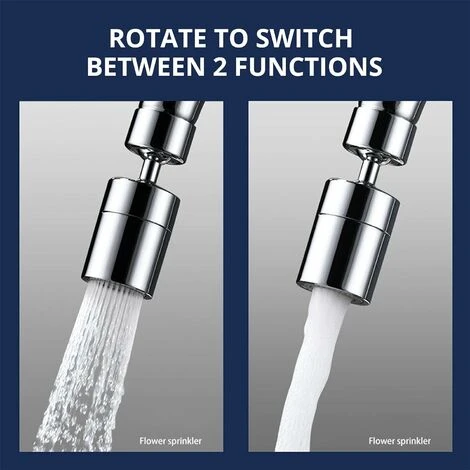 1080 ° Swivel Faucet Aerator, 4-Layer Net Dual Joint Head Nozzle Filter, 2 Modes Adjustable Wide Angle Head Aerator Faucet For Bathroom Kitchen SOEKAVIA - Image 3