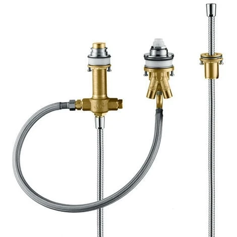 Hansgrohe Basic Set For 3-hole Rim-mounted Single Lever Bath Mixer With Rim Support Hose (13439180)