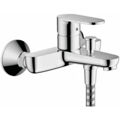 Hansgrohe Vernis Blend Bathroom Wall Mounted Bath Mixer Tap Chrome Modern Curved