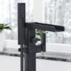 Laura Waterfall Freestanding Bath Shower Mixer Tap Matte Black