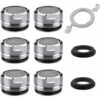 LITZEE Tap Aerator M24, 6 Pieces Faucet Aerator Nozzle With Stainless Steel And ABS Filter Including 8 Seals And 1 Chrome Aerators Wrench, For Sink Taps In The Kitchen And Bathroom