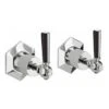 Crosswater Waldorf Black Lever Wall Mounted Stop Taps - Chrome - WF350WCBLV