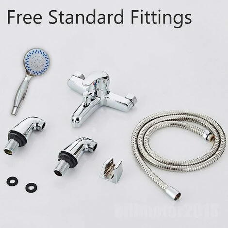 Modern Bathroom Curved Bath Shower Filler Mixer Tap Brass Deck Mounted With Shower Handset And Hose Single Lever Chrome - Image 2