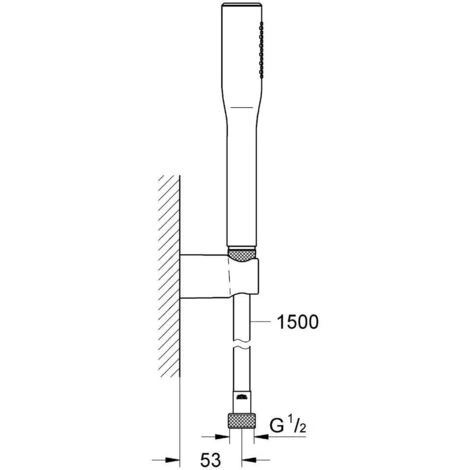 Grohe Grohtherm 2000 Thermostatic Bath/shower Mixer Set + 1 Jet Hand Shower + Hose And Wall Bracket, Chrome (34467001-Euphoria) - Image 5