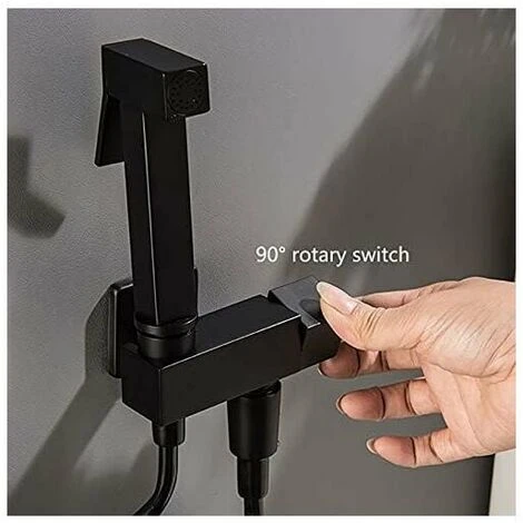 Toilet Sprayer Kit, Black Brass Hand Held Bidet Sprayer Bidet Sprayer Wall Mounted Toilet Sprayer Complete Kit For Bathroom Cleaning, Personal Hygiene, G1/2 - Image 2