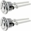 2 Pieces Toilet Push Buttons Dual Flush Knob 38mm Standard Chrome Silver Plated WC Cistern Knobs