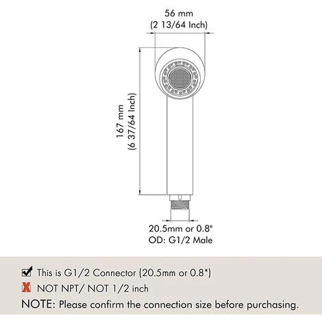 Kitchen Faucet Sprayer 2 Jets Shower Head Replacement Sprayer For Kitchen Mixer Tap, Chrome - Image 5