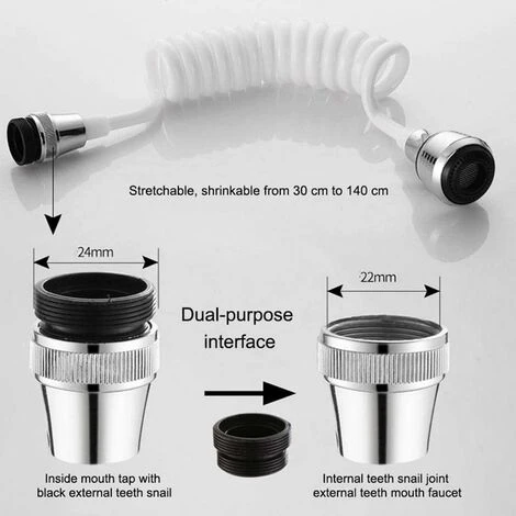360 Rotating Faucet Spray Head, 360 Rotating Water Saver, Faucet Extension Kitchen, Water Saving Filter Jet Regulator, Faucet Spray Head For Kitchen Sink And Bathroom Shower - Image 5