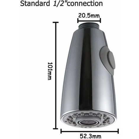 RHAFAYRETwo Function Kitchen Faucet Replacement Pull Out For Kitchen Sink Spray Head Chrome 1/2" Interface - Image 2