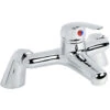 Chrome Bathroom Bath Filler Mixer Tap Deck Mounted Single Lever Modern