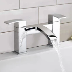 Lucia Square Waterfall Bath Filler Mixer Tap Chrome