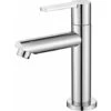 Bathroom Sink Faucet Cold Water Only, Durable Brass Bathroom Mixer Tap, Detachable Aerator, Faucet For Guest Toilet, Ceramic Cartridge, With Connecting Hose