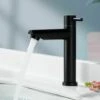 Bathroom Faucet Cold Water Only Matte Black Bathroom Sink Faucet Contemporary Style Stainless Steel Cold Water Faucet, Applicable Scope (Bathroom, Sink, Washbasin, Toilet) Thsinde