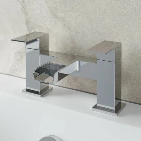 Waterfall Bathroom Basin Mono Mixer Tap Bath Mixer Tap Set Chrome Lever Modern - Image 3