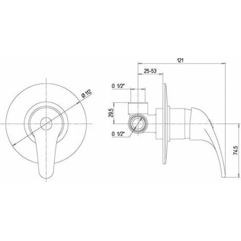 BUILT-IN MIXER TAP FOR SINGLE-LEVER SHOWER ENTER - Image 5