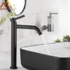 Black Chrome Basin Faucet, Tall Slim Basin, Bathroom Faucet, Single Cold Water Faucet, Sink Crane Bathroom Faucet