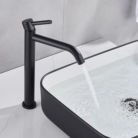 Black Chrome Basin Faucet, Tall Slim Basin, Bathroom Faucet, Single Cold Water Faucet, Sink Crane Bathroom Faucet - Image 3