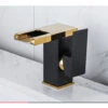 Waterfall LED Bathroom Mixer, Black Gold Low