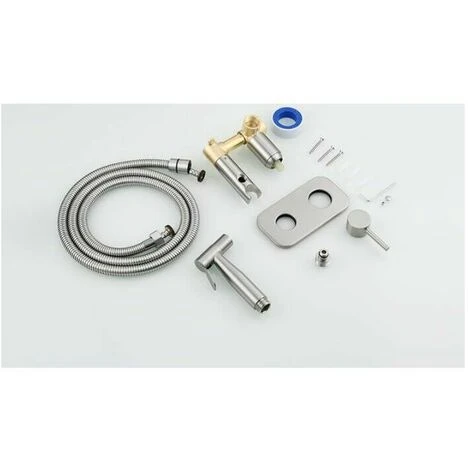 Toilet Spray Kit,Toilet Bidet Sprayer, Bidet Shower Sprayer Kit Brass Mixer Tap Wall Mounted Silver - Image 5