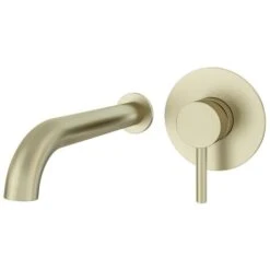 Aquarius Curve Wall Mounted Bath Filler Tap Brushed Brass AQ791009